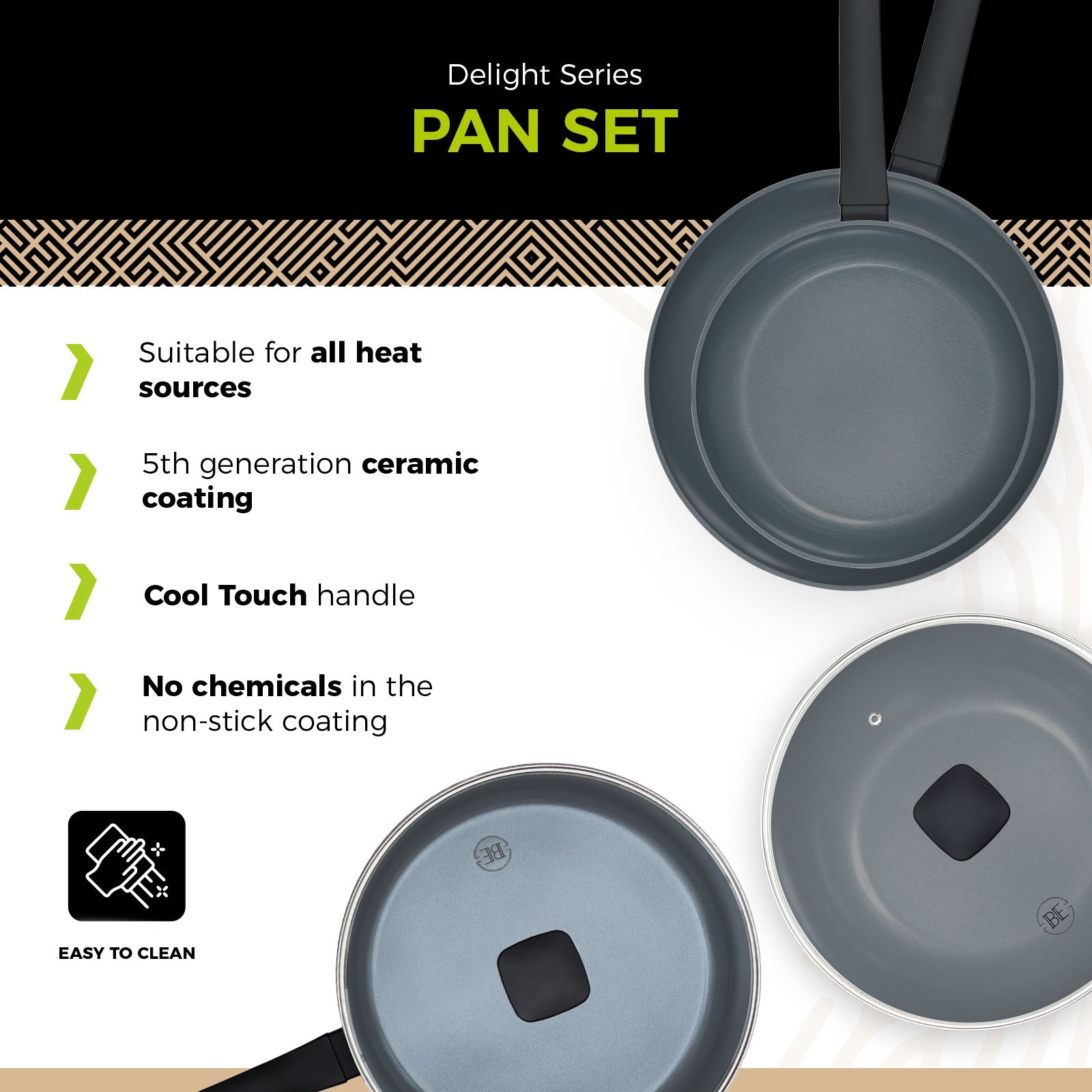 BE | LIVING Delight Series Pfannen-Set 4-teilig