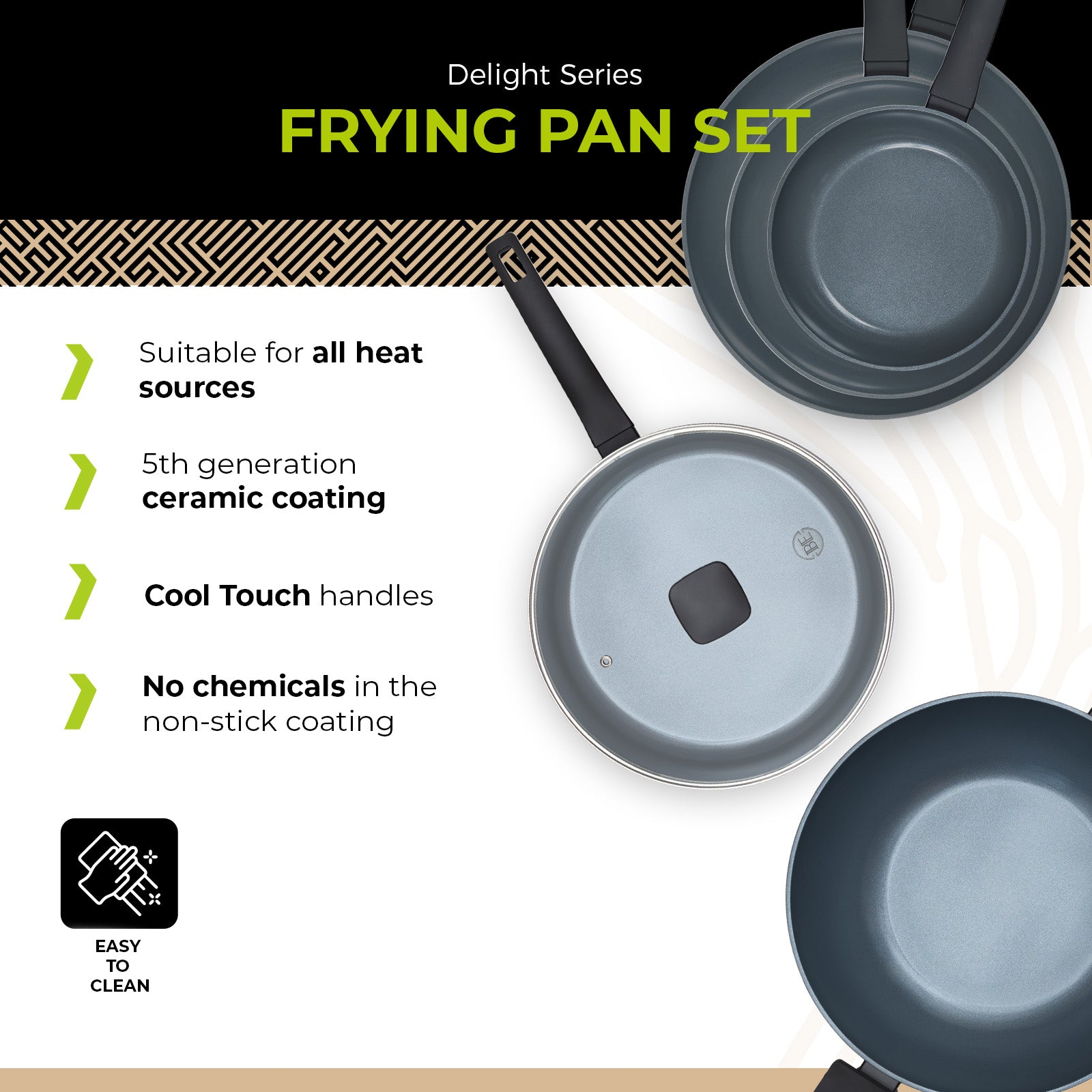 BE | LIVING Delight Series Pfannen-Set – 5-teilig