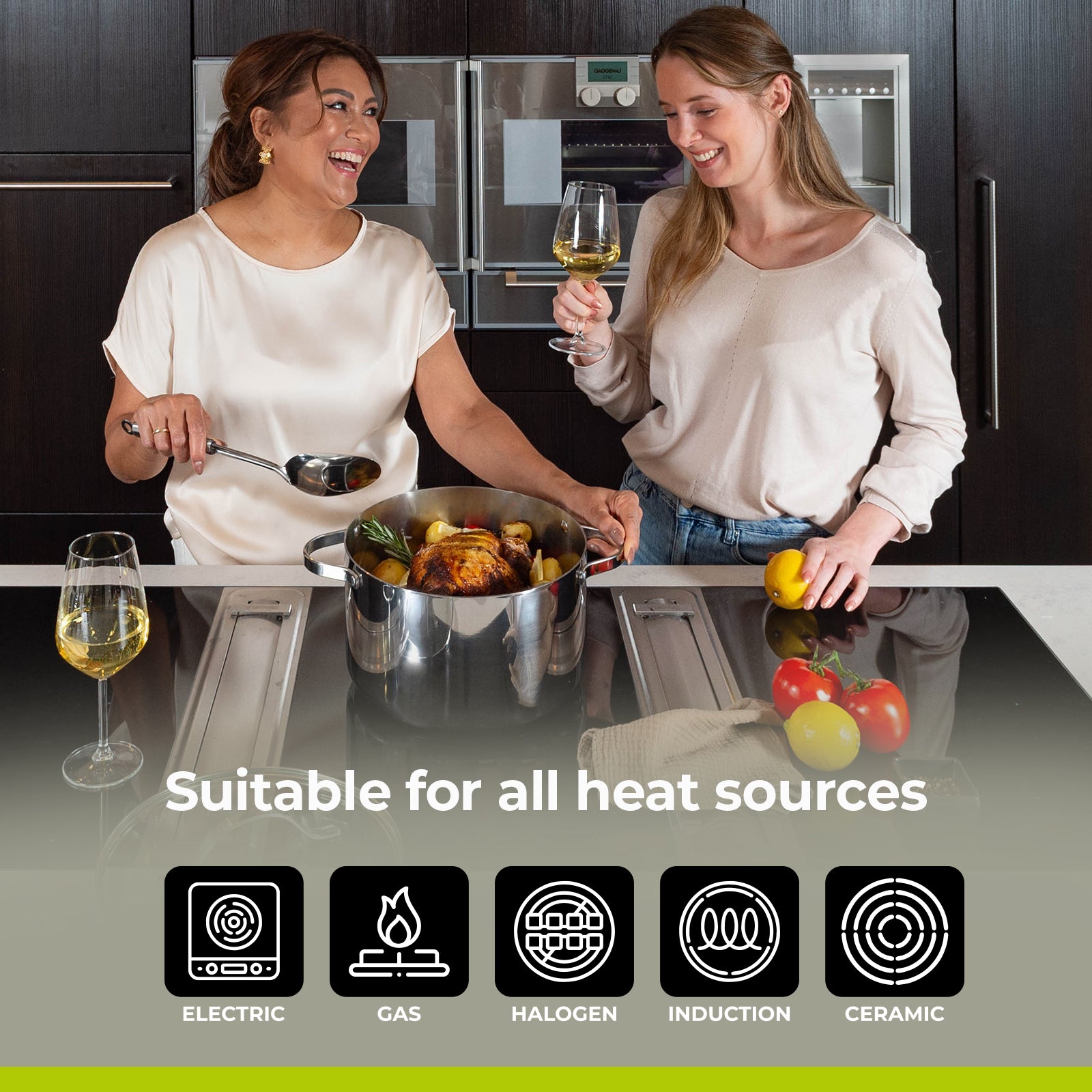 BE | LIVING Série  Essential : Marmite 26 cm (Triple couche en acier inoxydable)