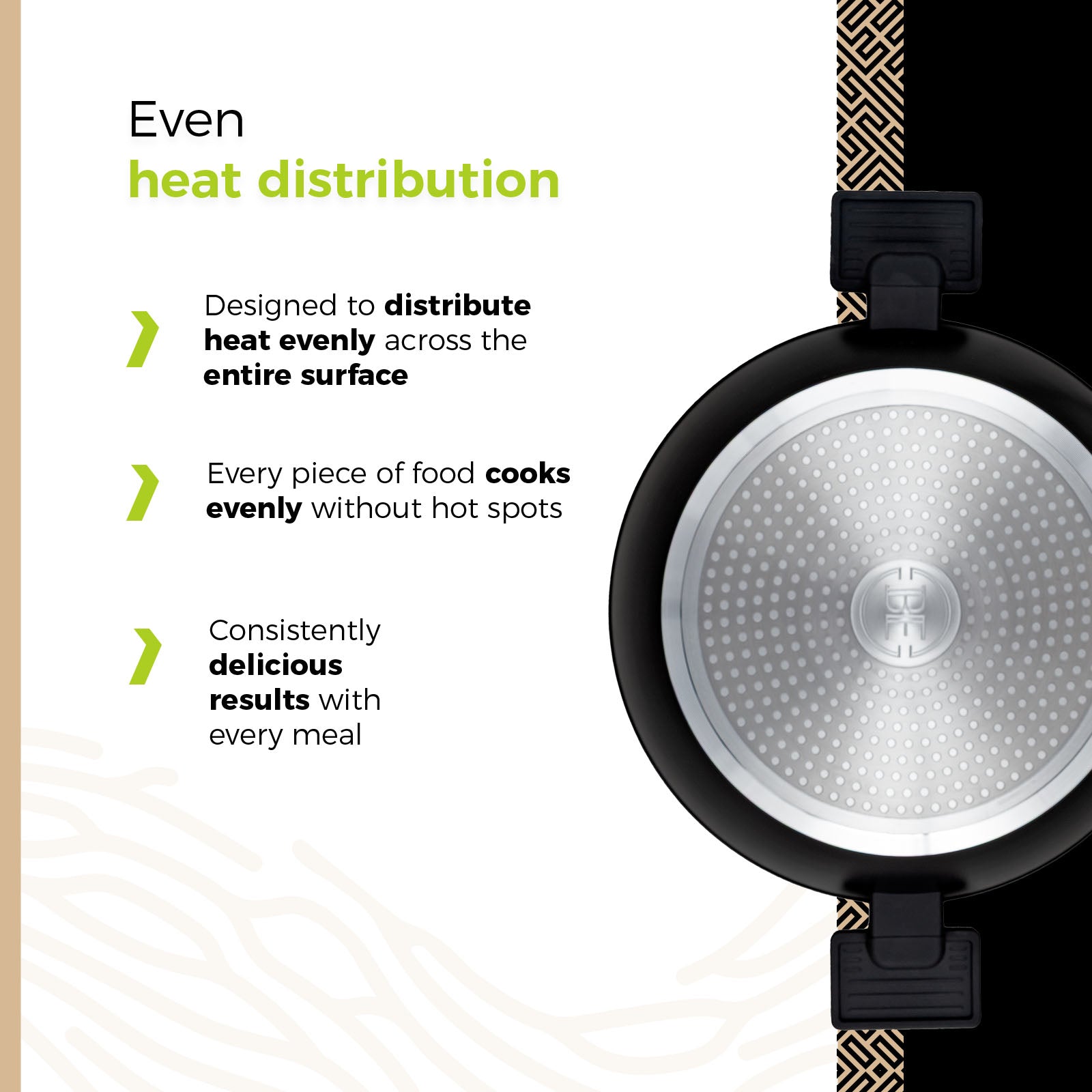 BE | LIVING Delight Series Niedrige Kasserolle mit Deckel – Ø 28 cm – Schwarz