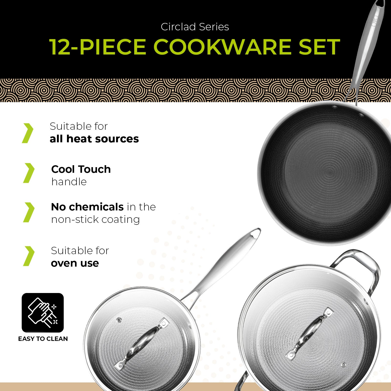BE | LIVING CIRCLAD Series 12-teiliges Kochgeschirr-Set