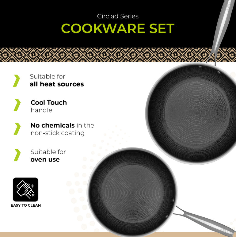 BE | LIVING Circlad Series - Set da 2 Padelle 26 cm + 30 cm