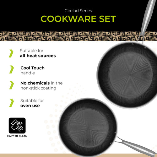 BE | LIVING Circlad Series - 2 pcs Fry Pan Set  26 cm + 30 cm