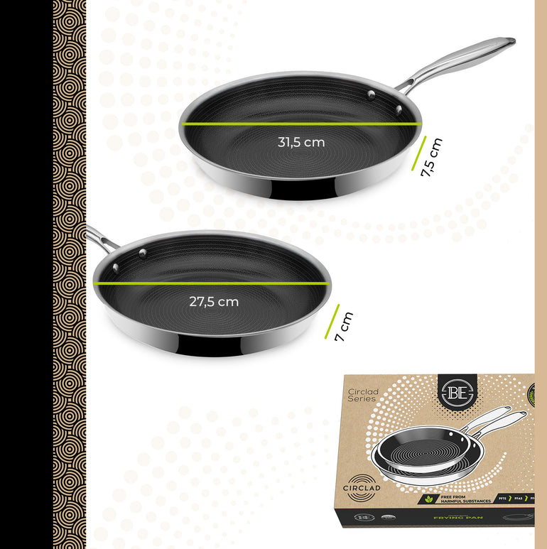 BE | LIVING Circlad Series - Set da 2 Padelle 26 cm + 30 cm
