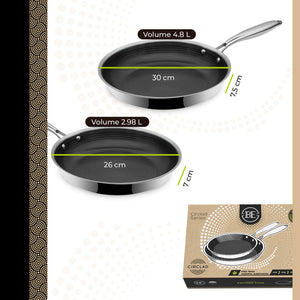 BE Living CIRCLAD Series - Set de 2 Sartenes 26 cm + 30 cm