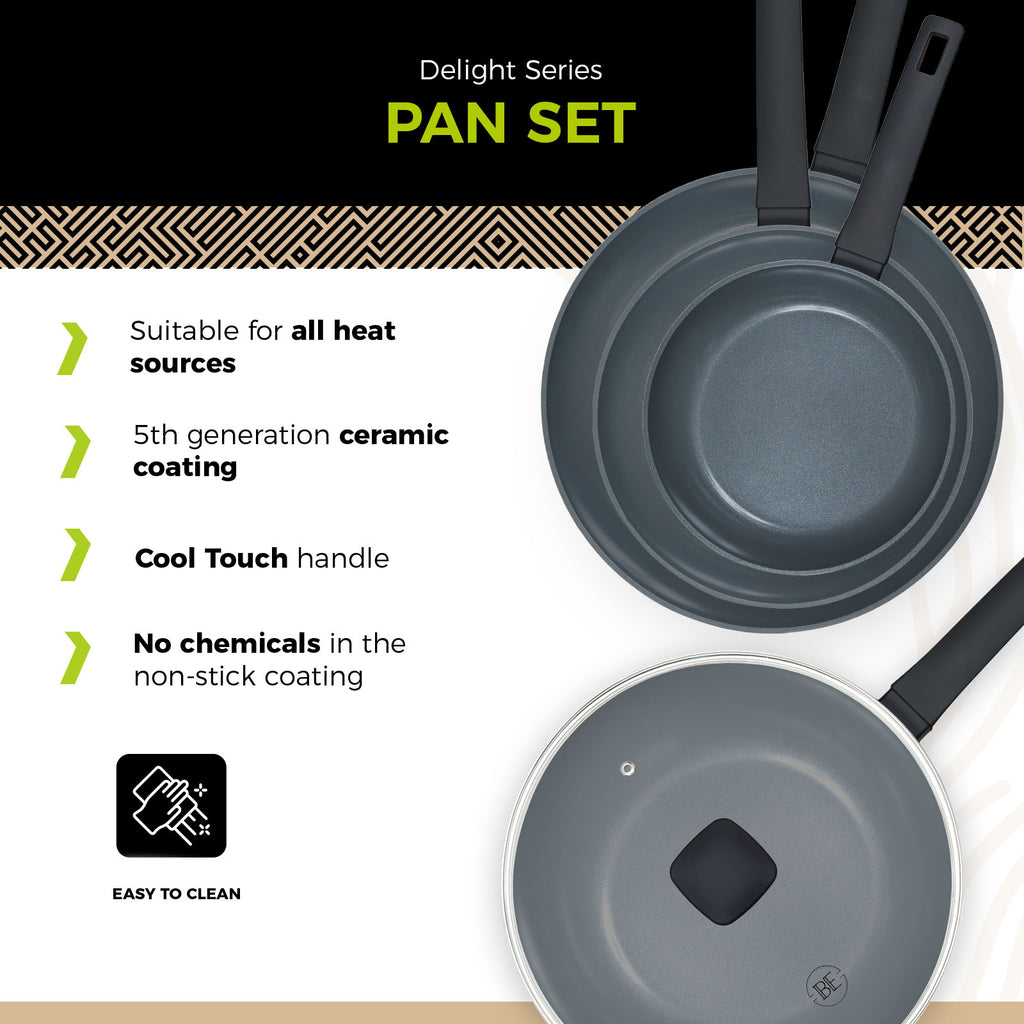ecomposer-3pcs Frying Pan Set