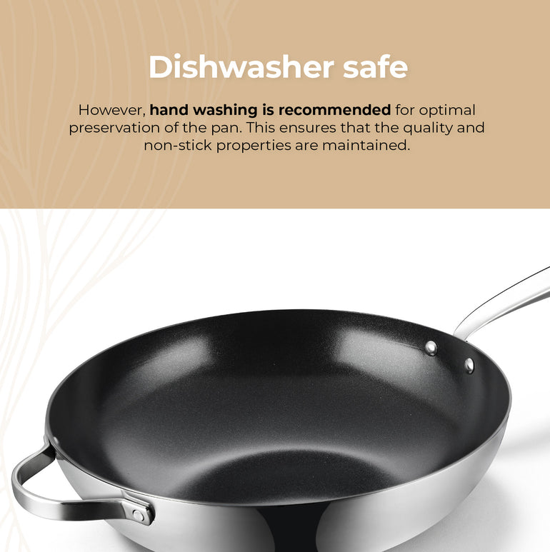 Wok de acero inoxidable negro BE | LIVING Essential Series de 32 cm de diámetro