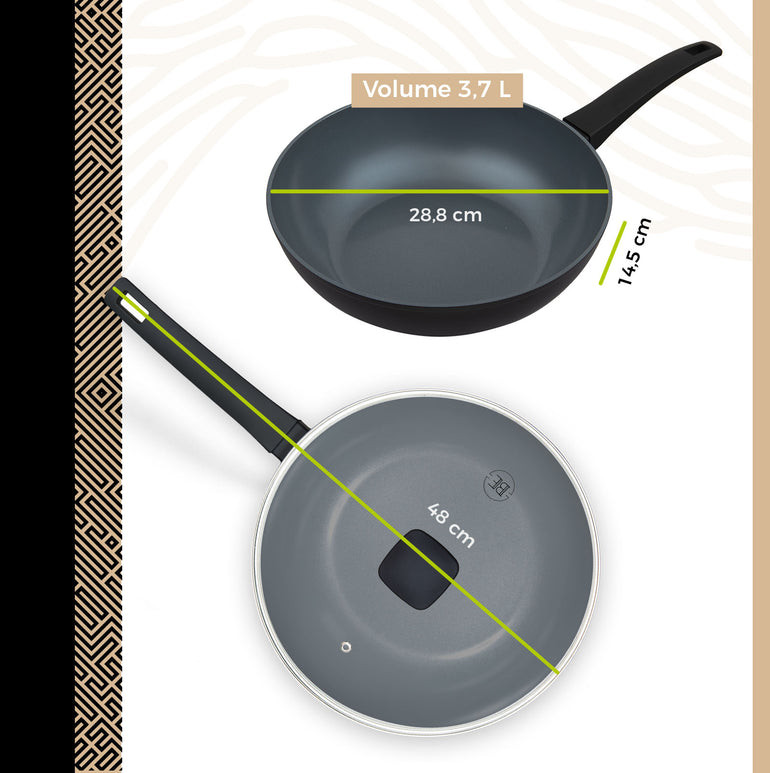 BE | LIVING Delight Series Wok mit Deckel Ø 28 cm